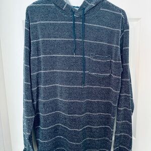 Billabong Navy and White Striped Hoodie